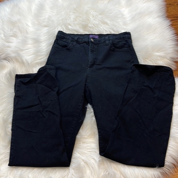 NYDJ Straight Leg Black High-Rise Jeans - Picture 3 of 5